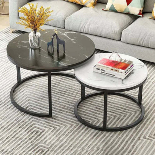 2 Piece Center Table With Metal Frame