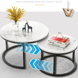 2 Piece Center Table With Metal Frame