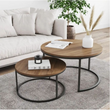 Center Table Set For Drawing Room Iron Base & Wooden Top