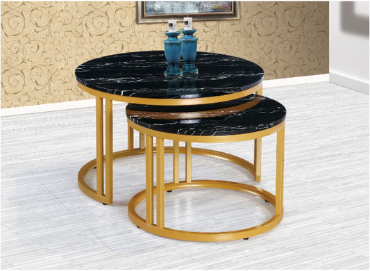 Set of 2 Black Premium Center table