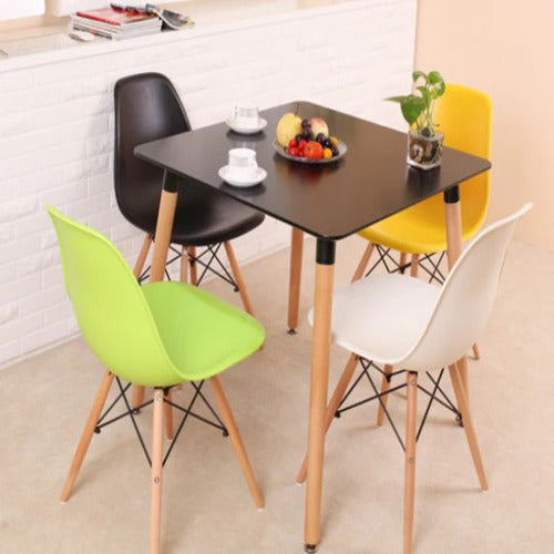 4 Chairs Square Dining Table Set