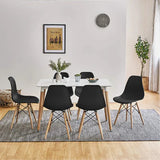 6 Chairs Rectangular Dining Table Set